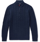 Kiton - Cable-Knit Cashmere Half-Zip Sweater - Blue