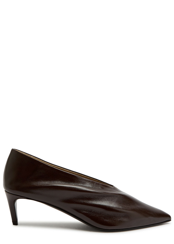 Photo: Khaite Miriam 50 Draped Leather Pumps