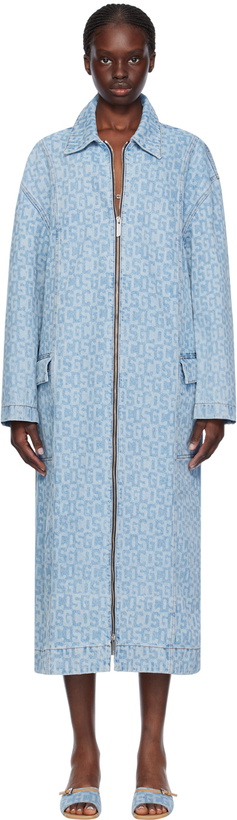 Photo: GCDS Blue Monogram Denim Coat