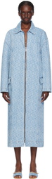 GCDS Blue Monogram Denim Coat