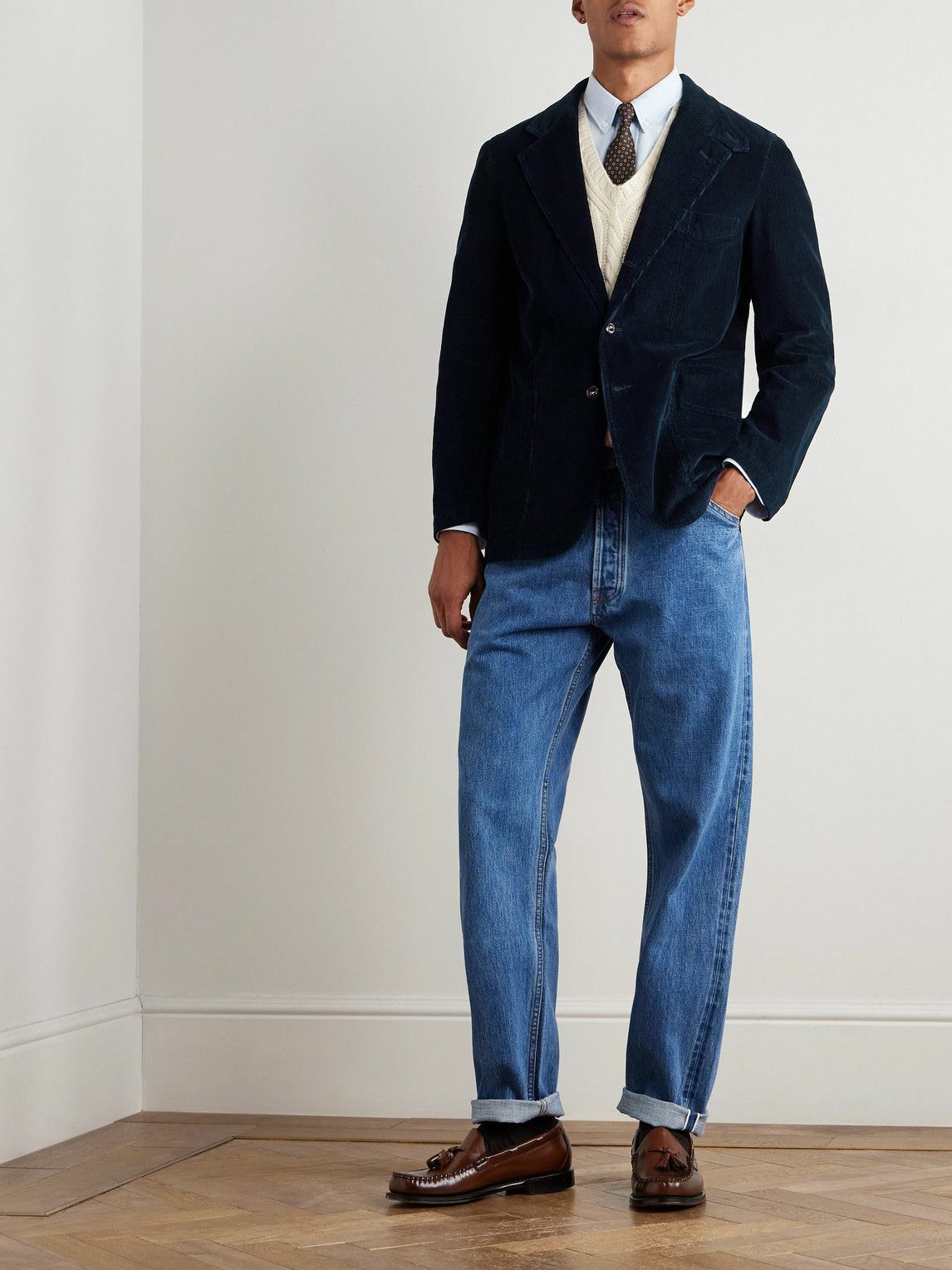 Drake's - Cotton-Corduroy Blazer - Blue