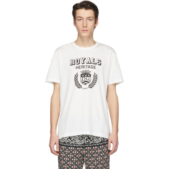 Photo: Dolce and Gabbana Off-White Royals Heritage T-Shirt