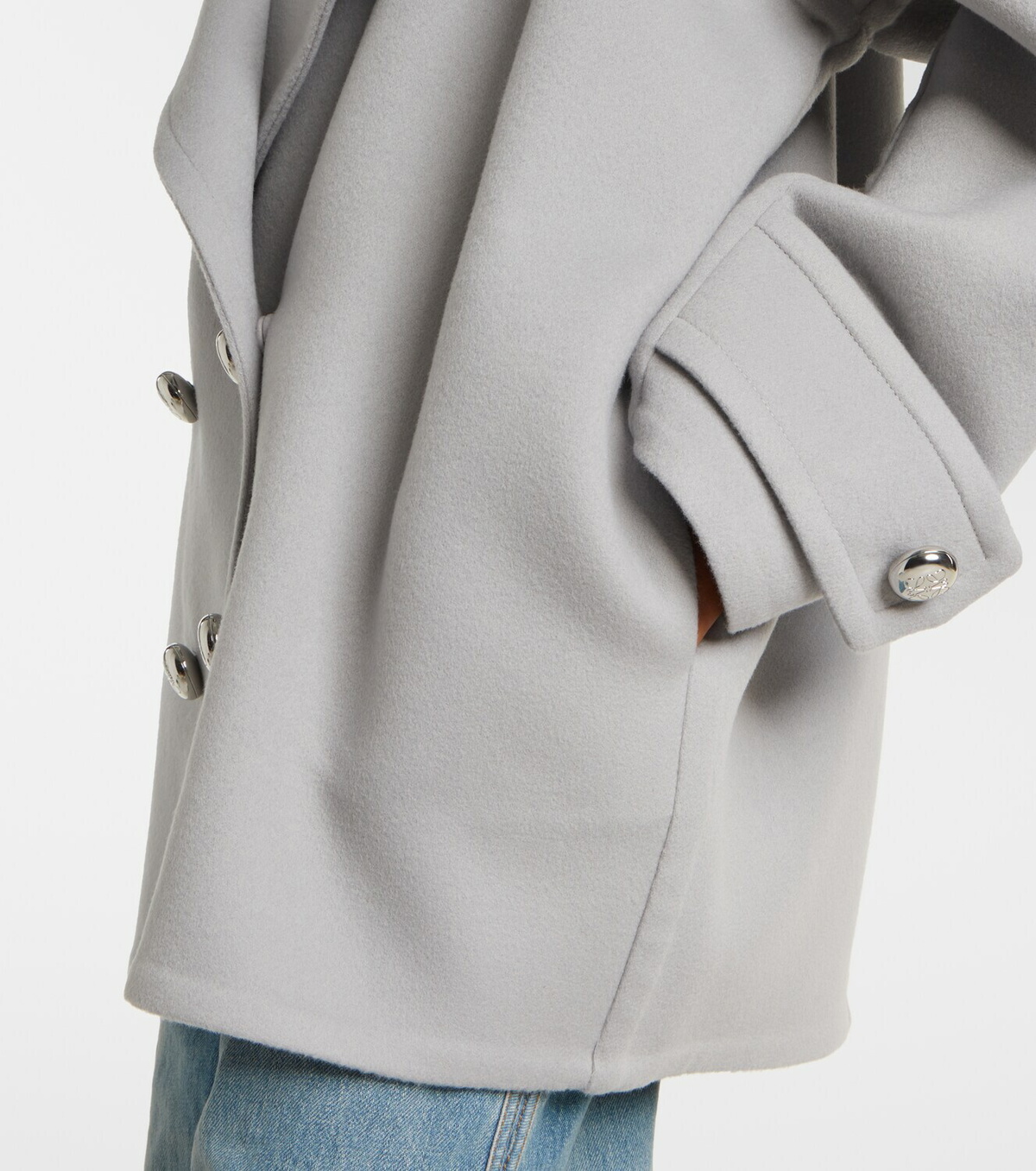 Loewe Pebble double-breasted wool peacoat