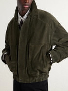 SAINT LAURENT - Suede Blouson Jacket - Green