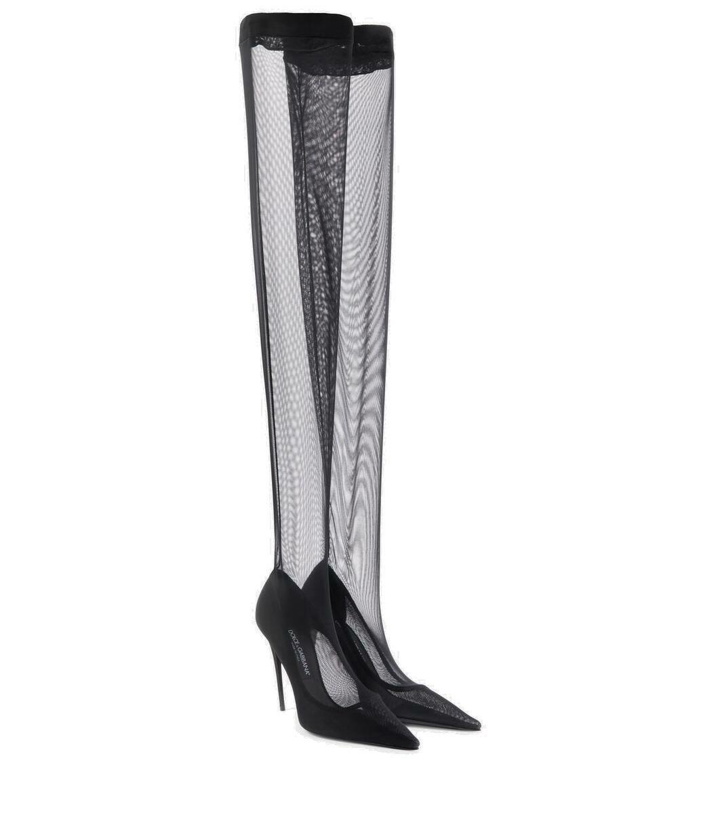 Photo: Dolce&Gabbana Tulle over-the-knee boots