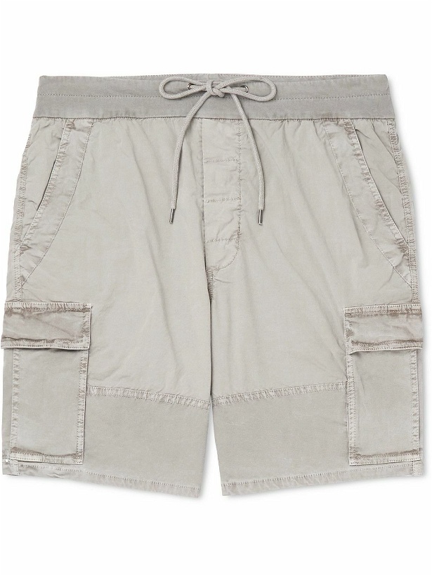 Photo: James Perse - Garment-Dyed Cotton-Blend Poplin Cargo Shorts - Gray