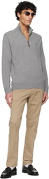 Polo Ralph Lauren Gray Wool Quarter Zip Sweater