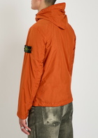 Stone Island Hooded Crinkled Nylon Jacket Orange