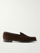 Edward Green - Pimlico Suede Penny Loafers - Brown
