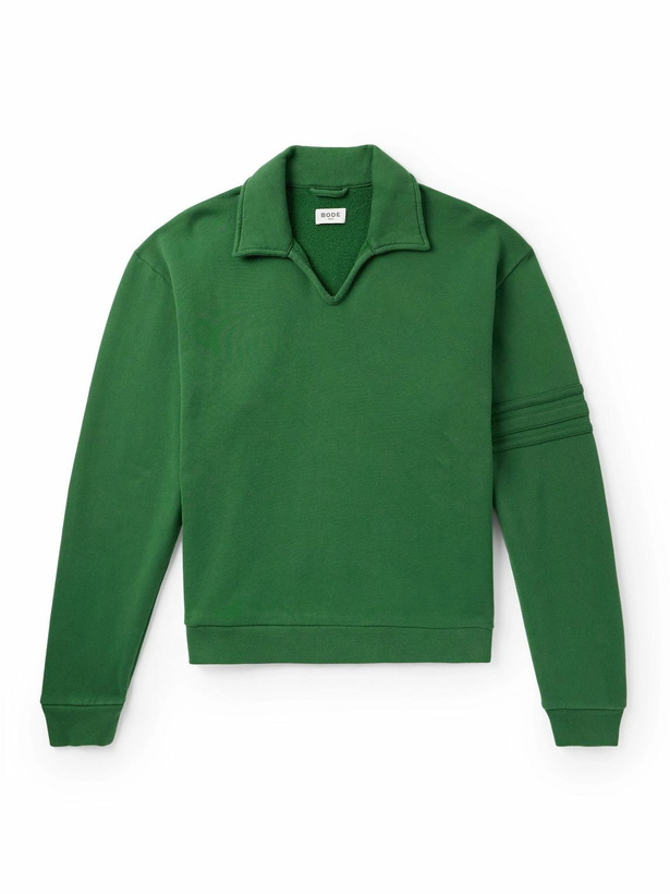 Photo: BODE - Crew Appliquéd Cotton-Jersey Sweatshirt - Green