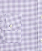 Brooks Brothers Men's Stretch Madison Relaxed-Fit Dress Shirt, Non-Iron Poplin English Collar Gingham | Lavender