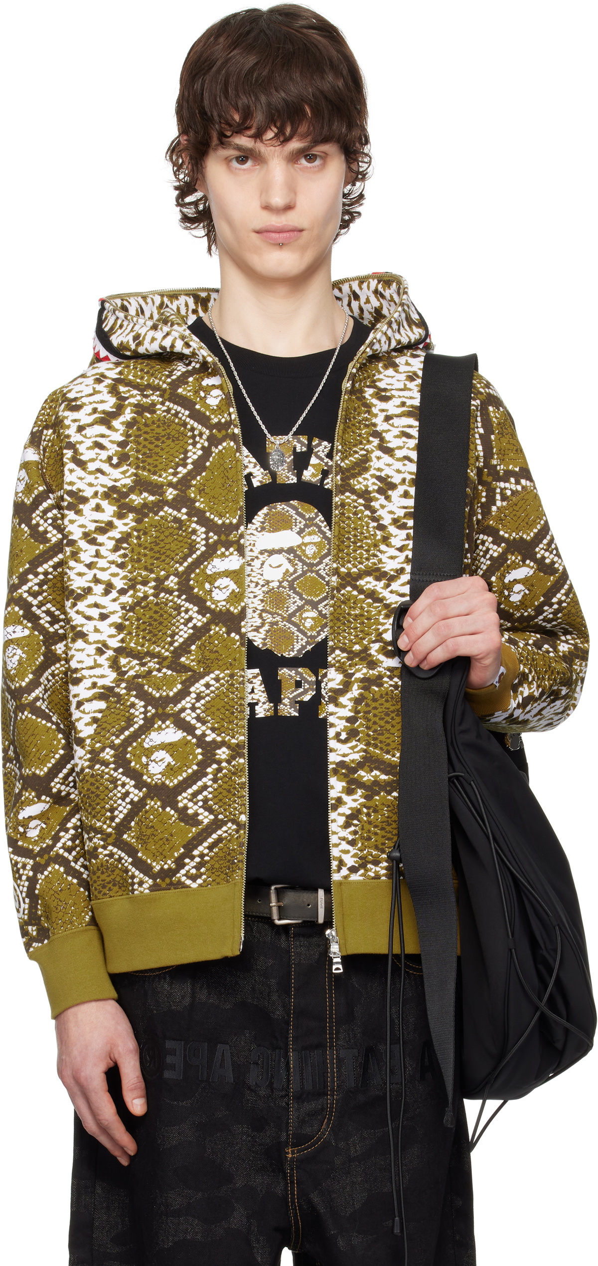 BAPE SSENSE Exclusive Khaki Shark Hoodie