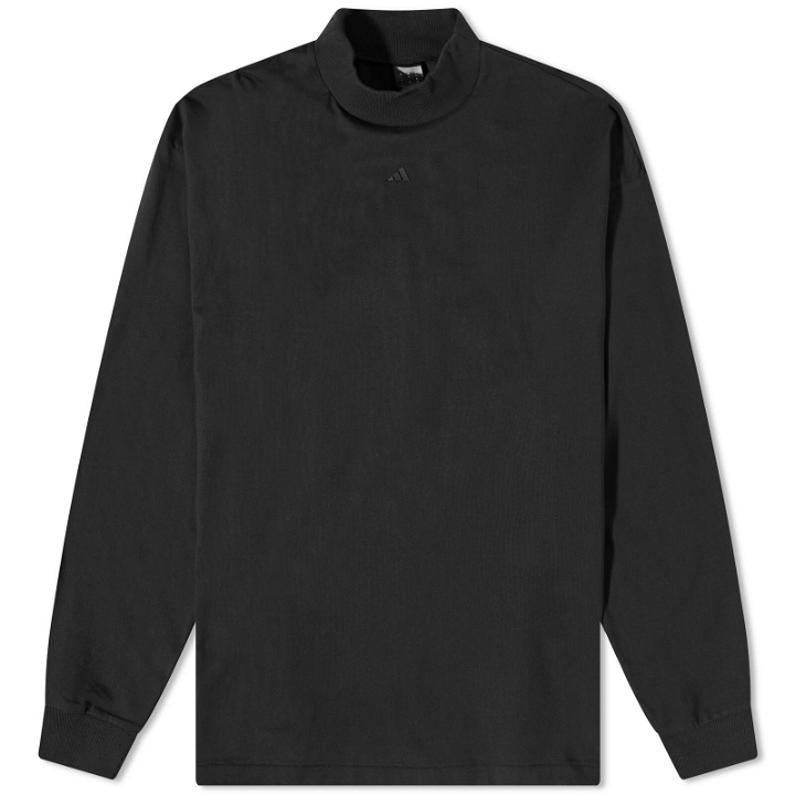 Photo: Adidas Men's Basketball Long Sleeve Back Logo T-Shirt in Black