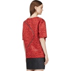 Jay Ahr Red Jacquard Leopard Zip-Trimmed T-Shirt