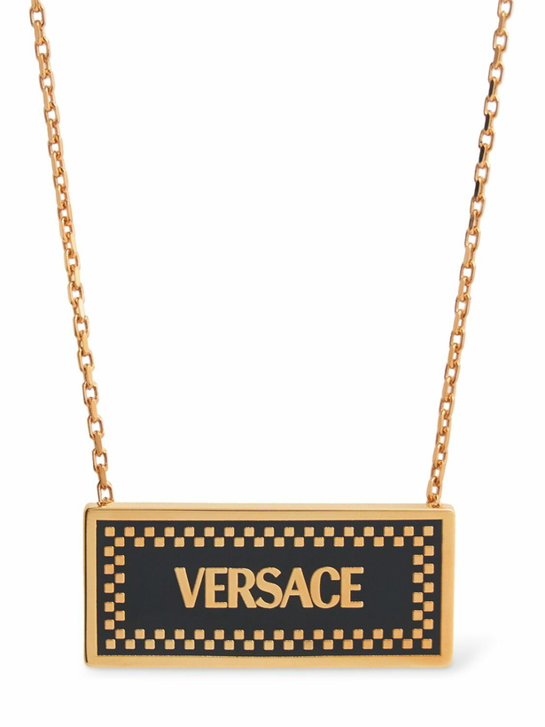 Photo: VERSACE Enameled Metal Logo Necklace