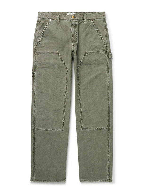 Photo: AGOLDE - Layton Straight-Leg Cotton-Canvas Trousers - Gray