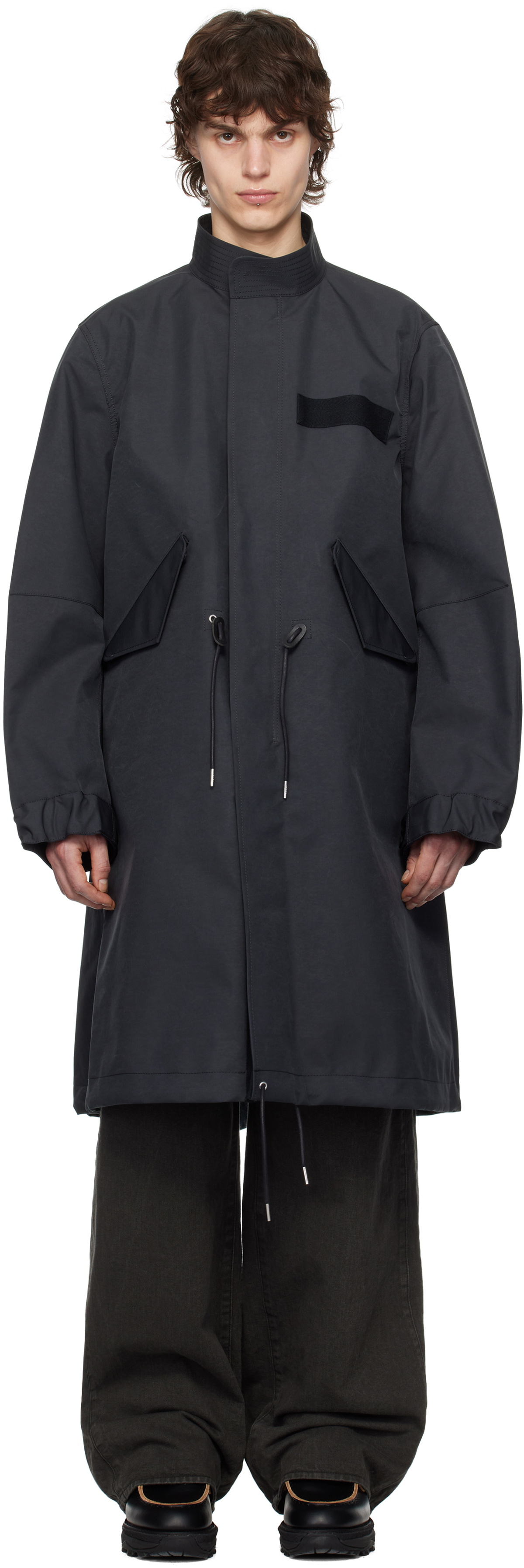 sacai Black 3 Layer Bonding Coat Sacai