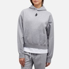 JW Anderson Women's Anchor Embroidery Cropped Hoodie in Grey Melange