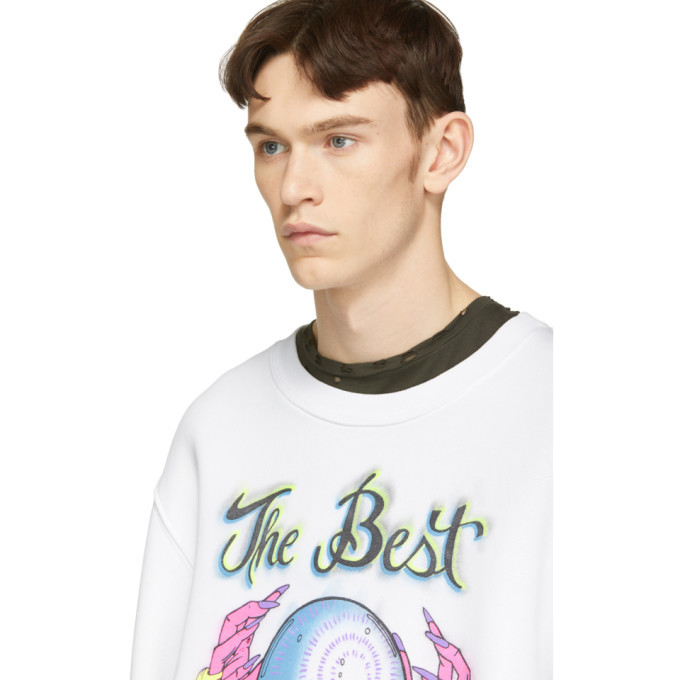 Amiri White Crystal Ball Sweatshirt Amiri