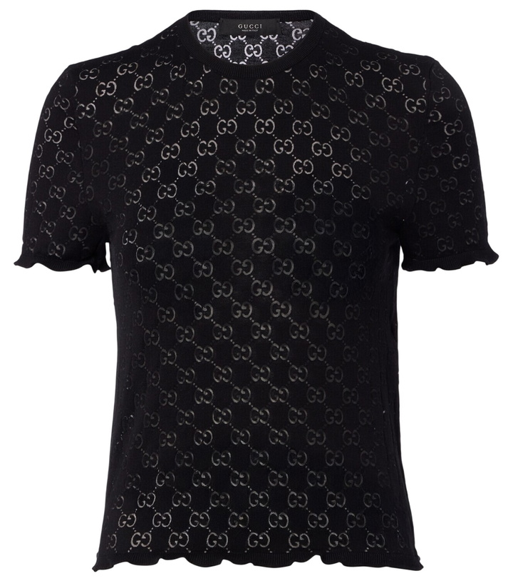Photo: Gucci GG cotton-blend devoré T-shirt