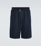 Zegna Drawstring cotton track shorts