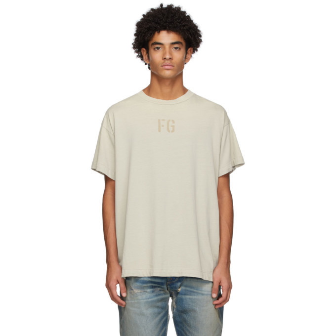 Photo: Fear of God Beige Felted FG T-Shirt