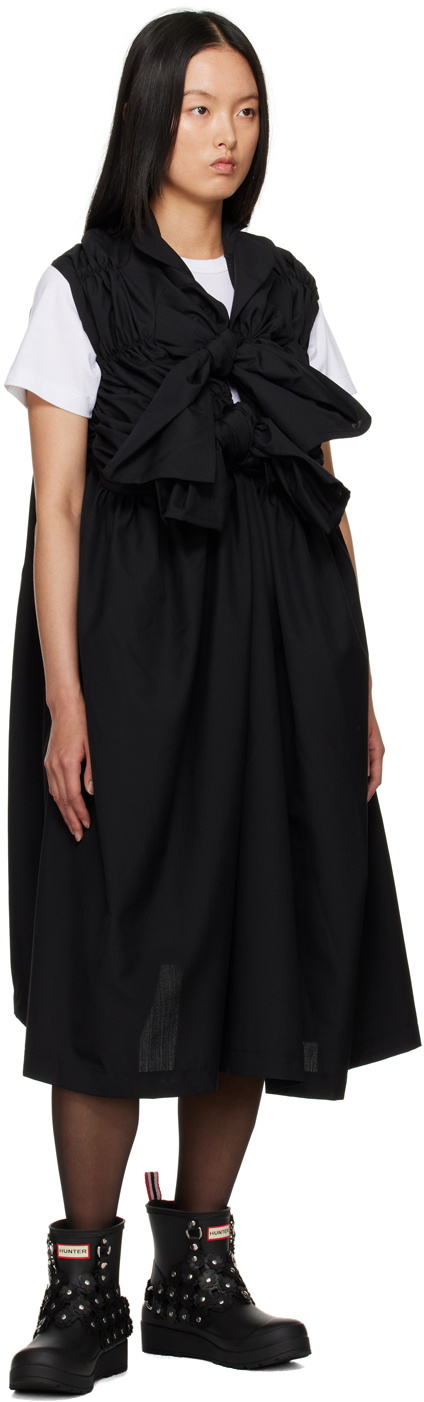 tao Black Ruched Midi Dress