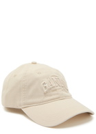 Ganni Logo-appliquéd Cotton cap - Cream - One Size