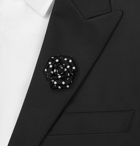 Charvet - Polka-Dot Silk-Faille Lapel Pin - Black