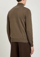 Emporio Armani Logo-embroidered Cotton-knit Jumper Brown