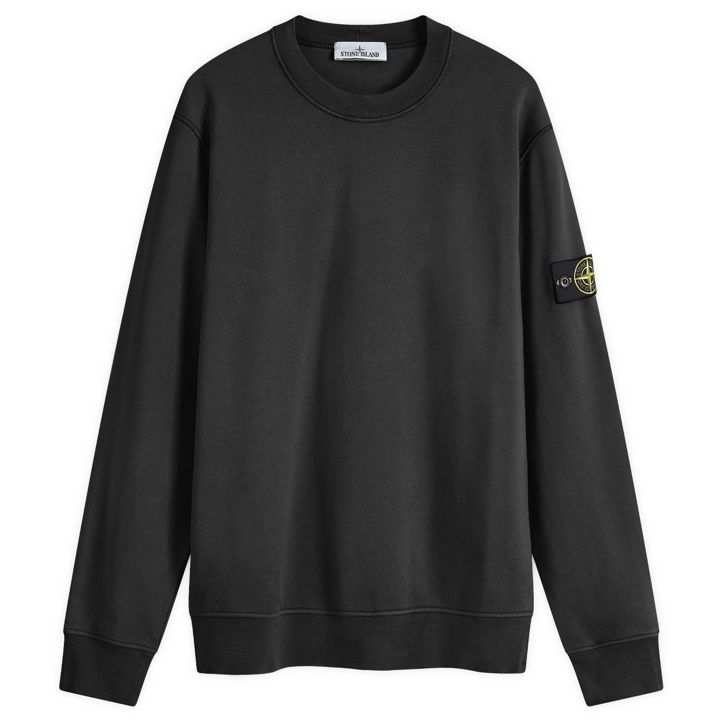 Photo: Stone Island Men's Garment Dyed Crew Sweatshirt in Black