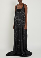 Rick Owens Printed Satin Gown Black