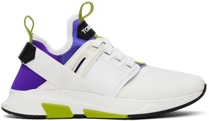 Photo: TOM FORD White & Purple Jago Sneakers