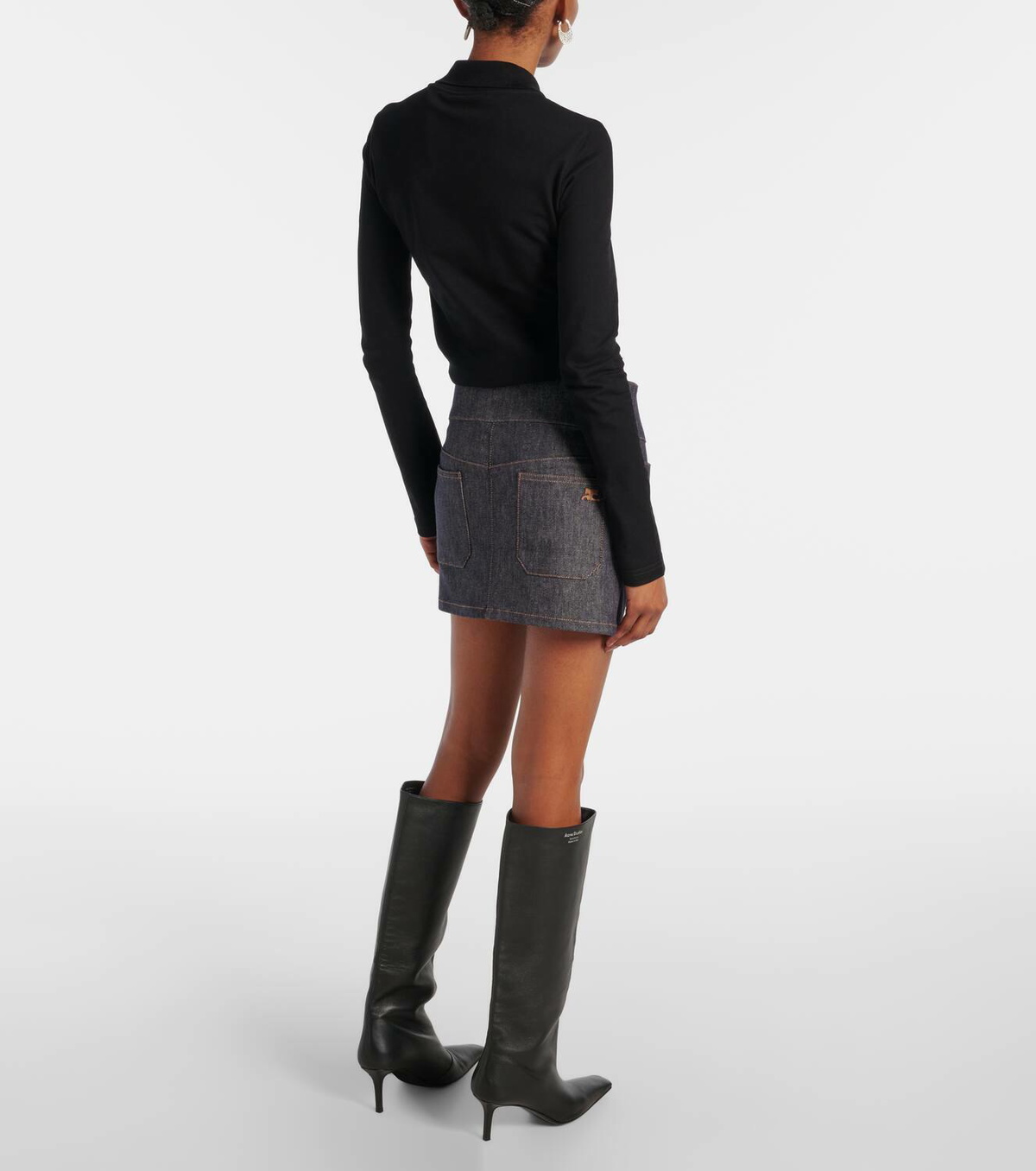 Courrèges Belted denim miniskirt