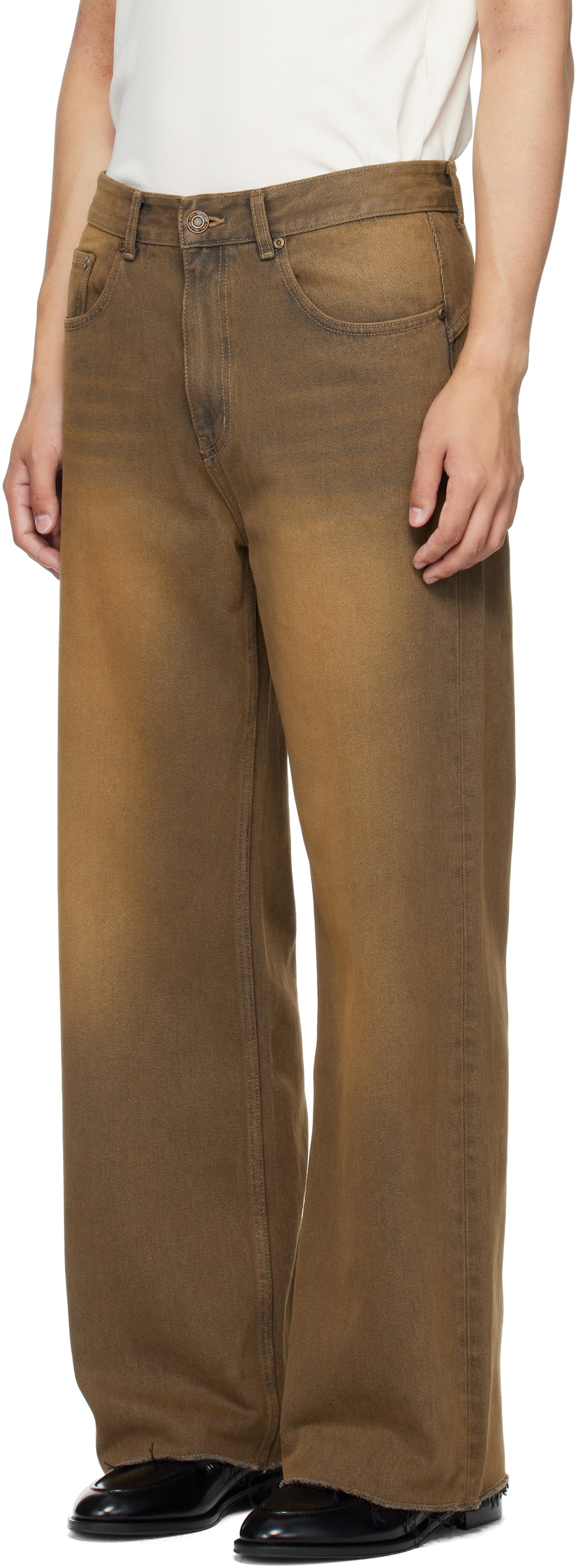 MMIC Brown Rocker Flare Jeans