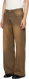 MMIC Brown Rocker Flare Jeans