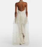 Jacquemus Epi halterneck tulle maxi dress
