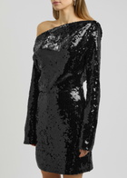 16 Arlington Lano One-shoulder Sequin-embellished Mini Dress Black
