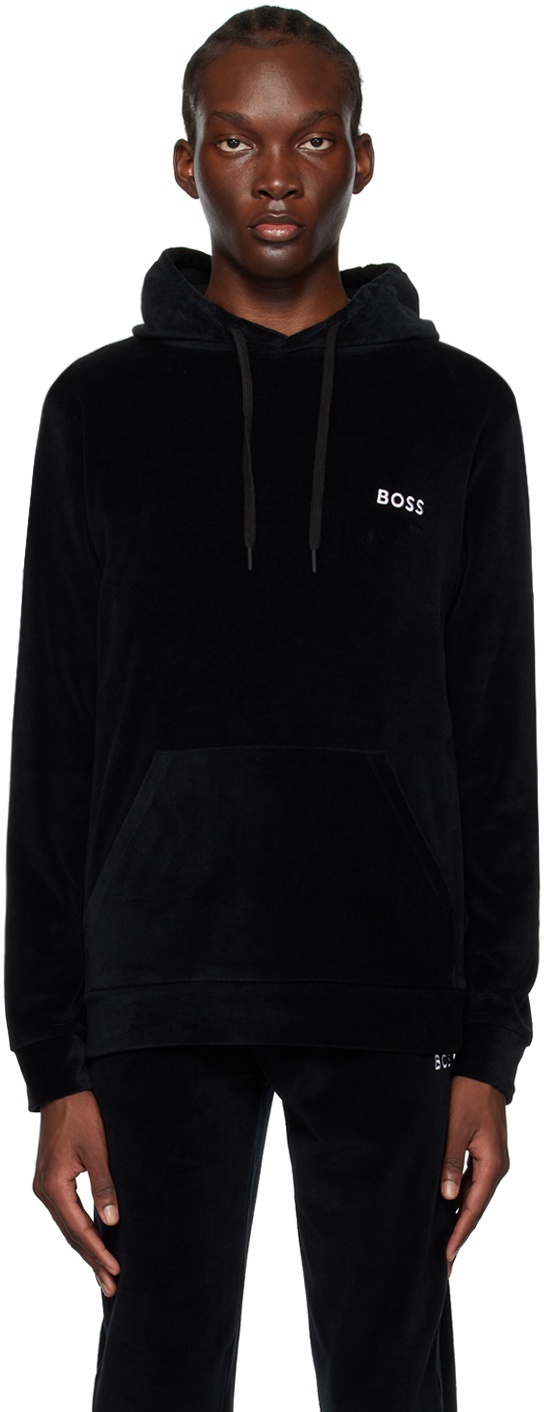 BOSS Black Embroidered Hoodie BOSS