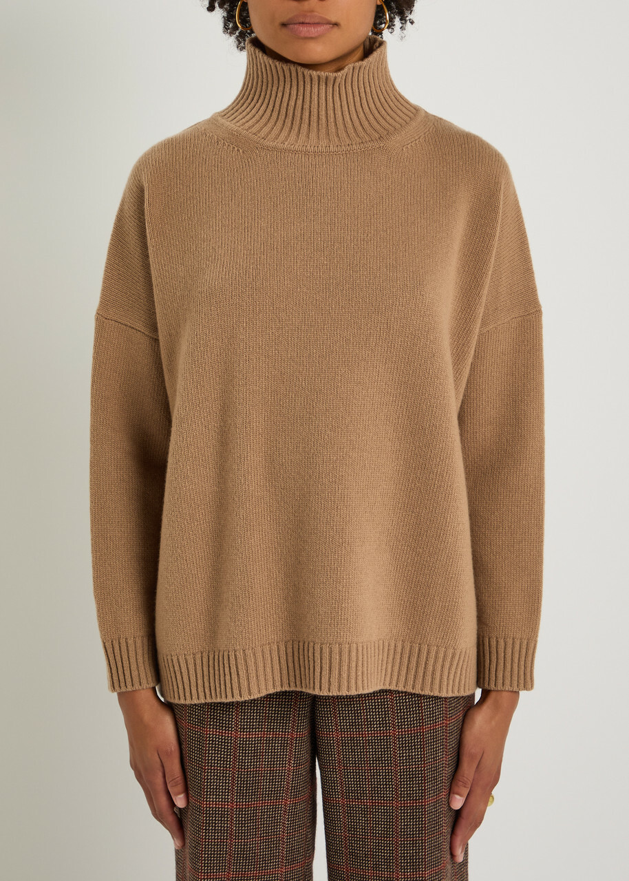 Weekend Max Mara Borgia Turtle-neck Wool Jumper Camel