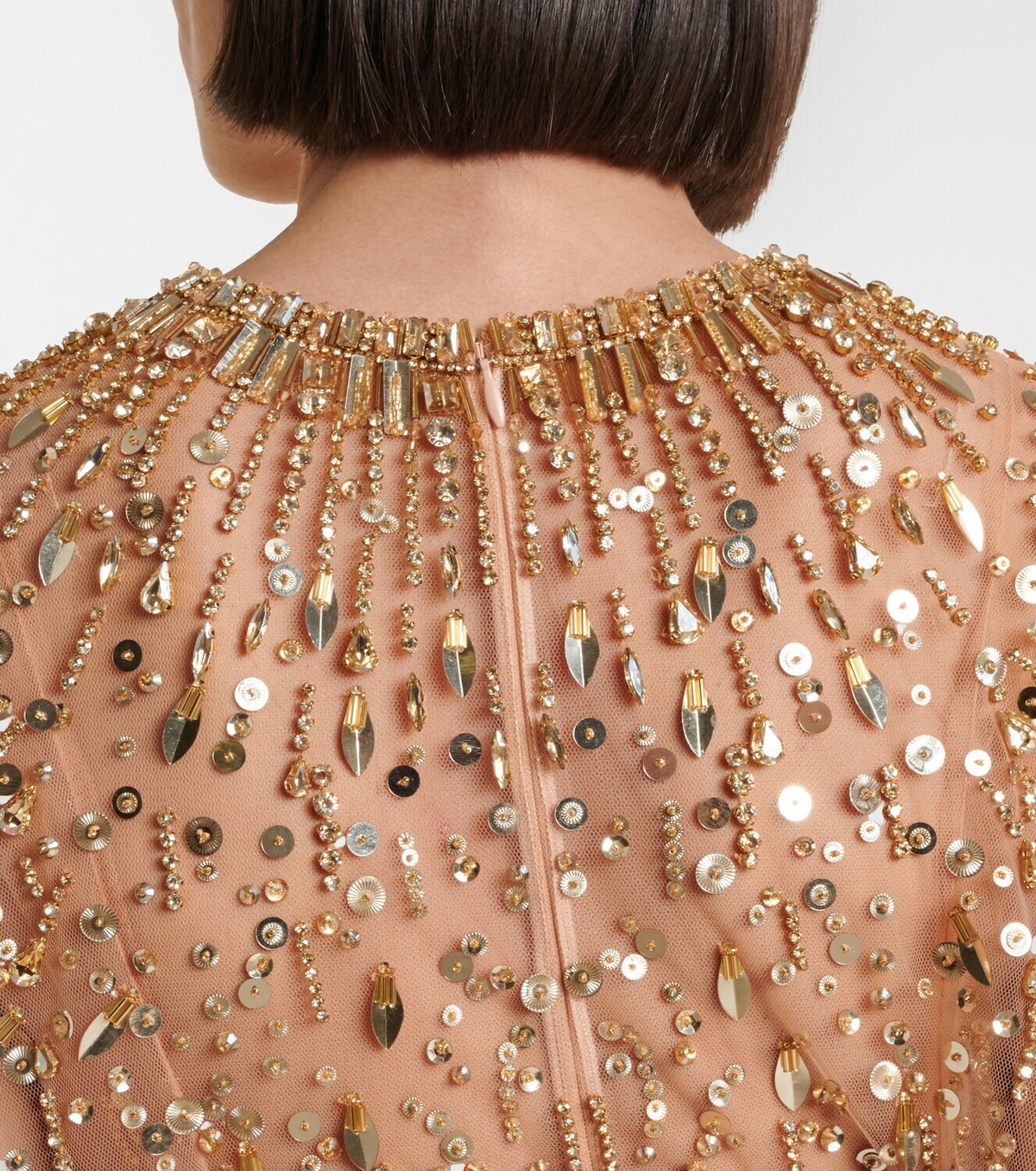 Jenny Packham Hestia embellished caped gown