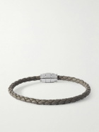 Montblanc - Meisterstück 3-Ring Stainless Steel and Woven Leather Bracelet - Neutrals