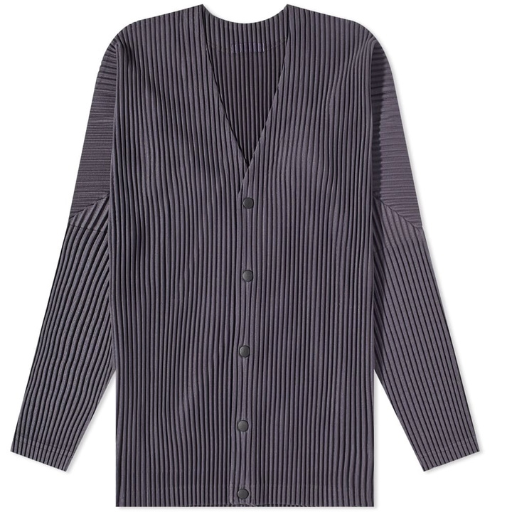 Photo: Homme Plissé Issey Miyake Men's Pleated Cardigan in Taupe Violet