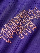 Throwing Fits - Straight-Leg Logo-Print Mesh Shorts - Purple