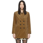 Alexachung Beige Corduroy October Double-Breasted Blazer