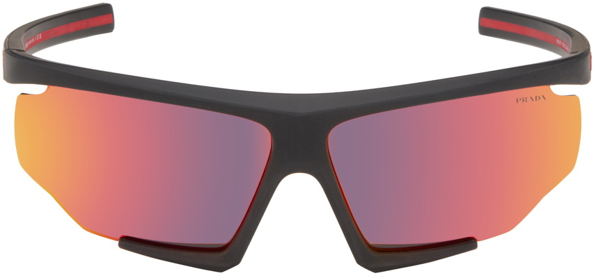 Photo: Prada Eyewear Black Linea Rossa Impavid Sunglasses