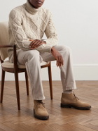 Anderson & Sheppard - Cable-Knit Wool and Cashmere-Blend Rollneck Sweater - Neutrals