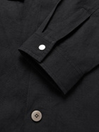 Folk - Patch Linen and Cotton-Blend Overshirt - Blue