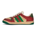 Gucci Red and Green Screener Sneakers