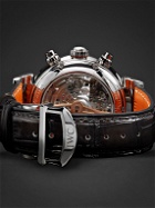 IWC Schaffhausen - Da Vinci Perpetual Calendar Chronograph Automatic 43mm Stainless Steel and Alligator Watch, Ref. No. IW392103